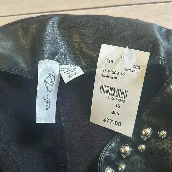 FAUX LEATHER STUDDED SKIRT - Picture 3 of 3